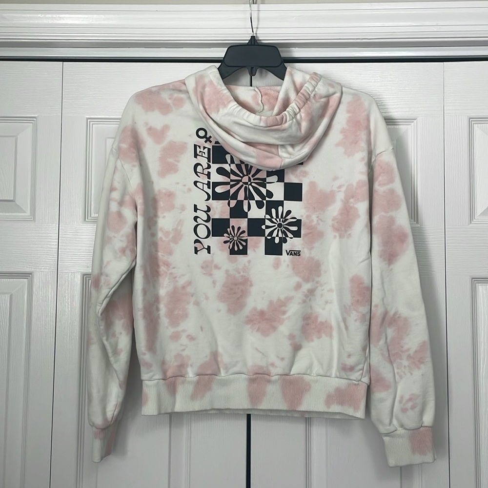 GUC Women’s Tie Dye Vans Pullover Hoodie Medium Pink/white